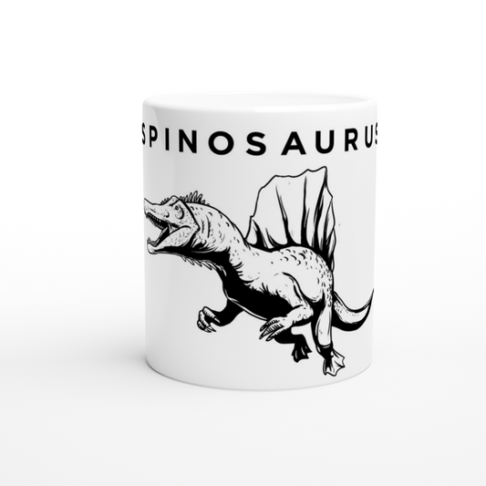 Spinosaurus Dinosaur White Ceramic Mug