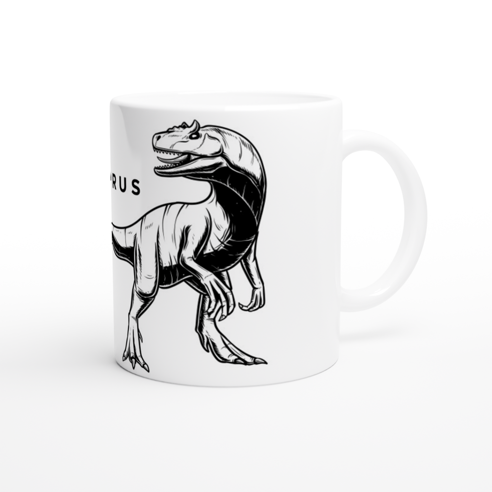 Allosaurus Dinosaur White Ceramic Mug