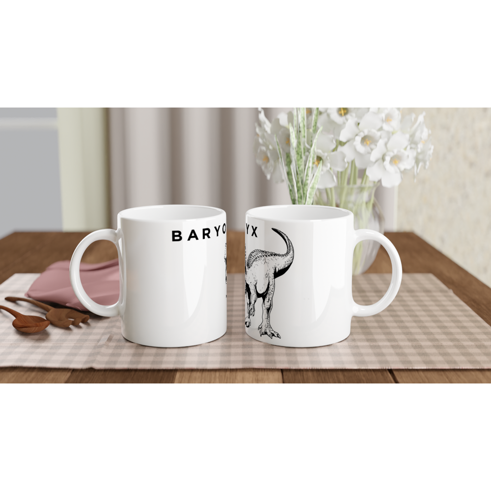 Baryonyx Dinosaur White Ceramic Mug