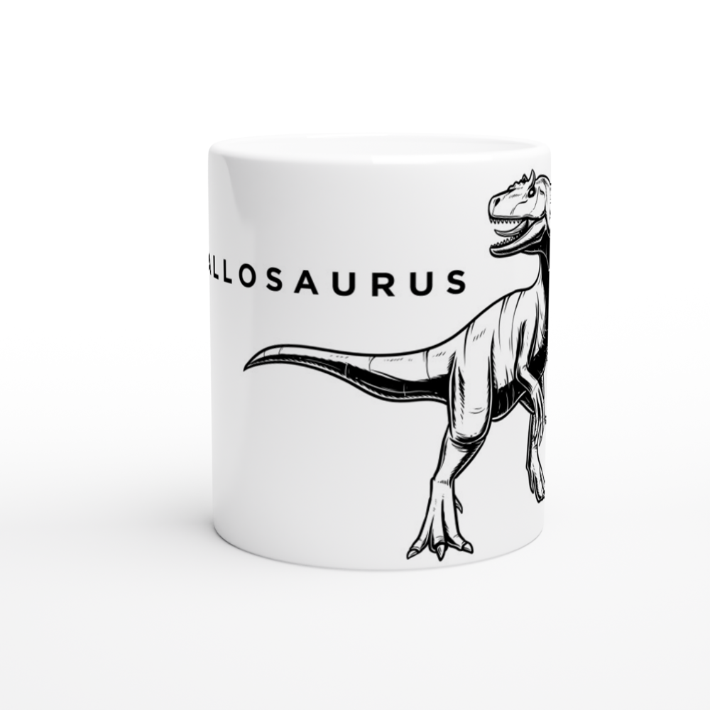 Allosaurus Dinosaur White Ceramic Mug