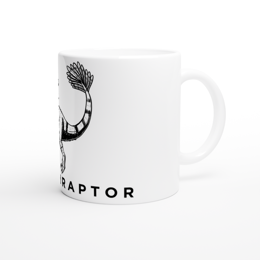 Atrociraptor Dinosaur White Ceramic Mug