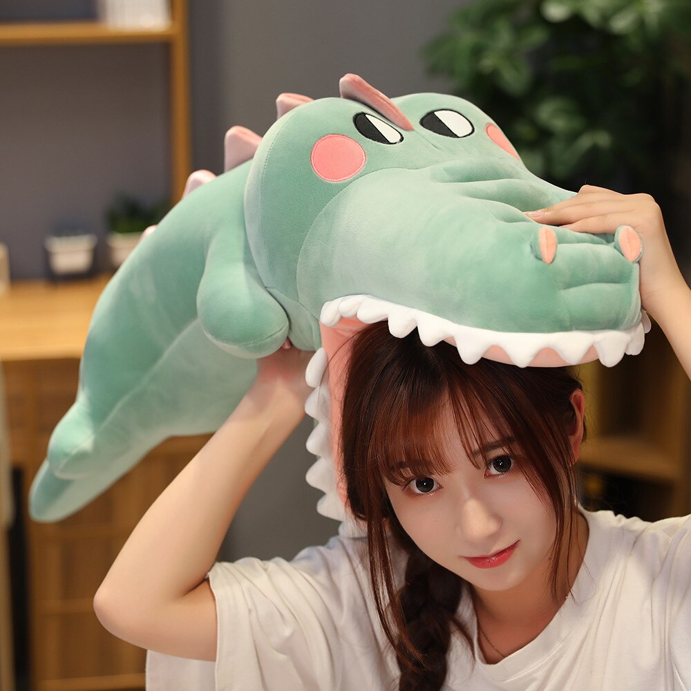 Toothy Cartoon Crocodile Soft Stuffed Plush Pillow Toy