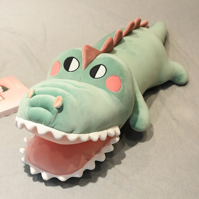 Toothy Cartoon Crocodile רך ממולא כרית קטיפה צעצוע