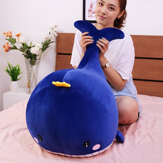 Large Whale Soft Stuffed Plush Pillow Cushion Toy