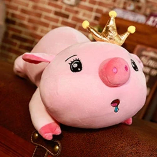 Crown Cute Pig Soft Stuffed Plüsch Kissen Spielzeug