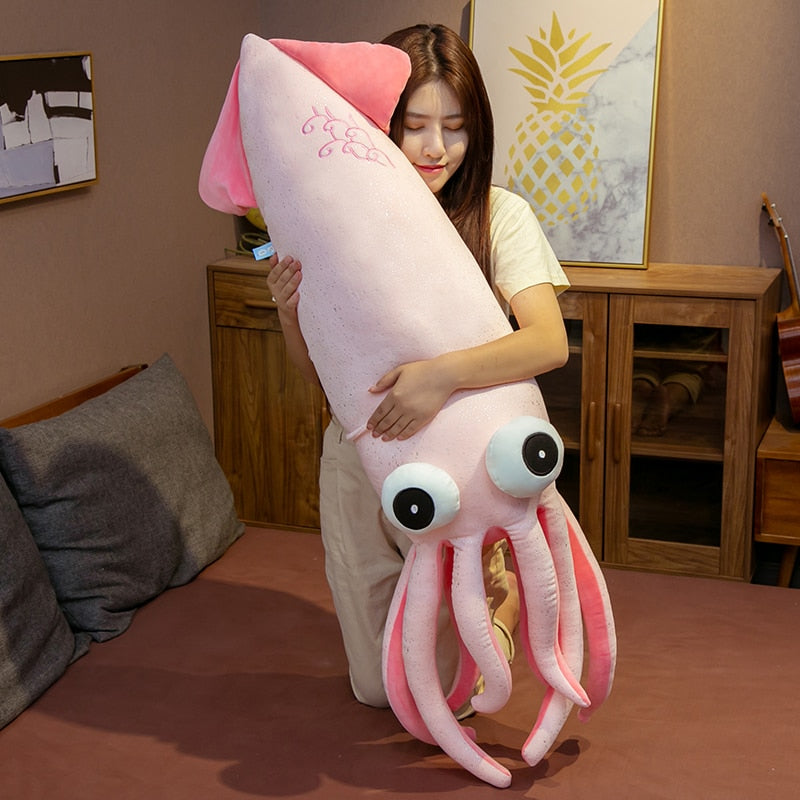 Full Size Squid Soft Stuffed Plush Pillow Toy