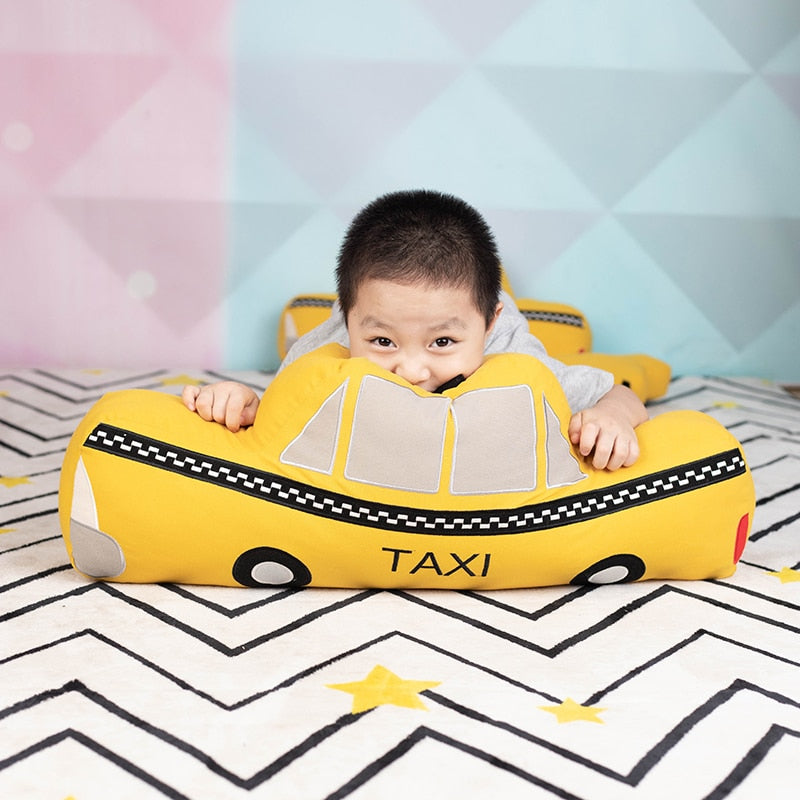 Yellow Taxi Pillow Soft Stuffed Plush Toy