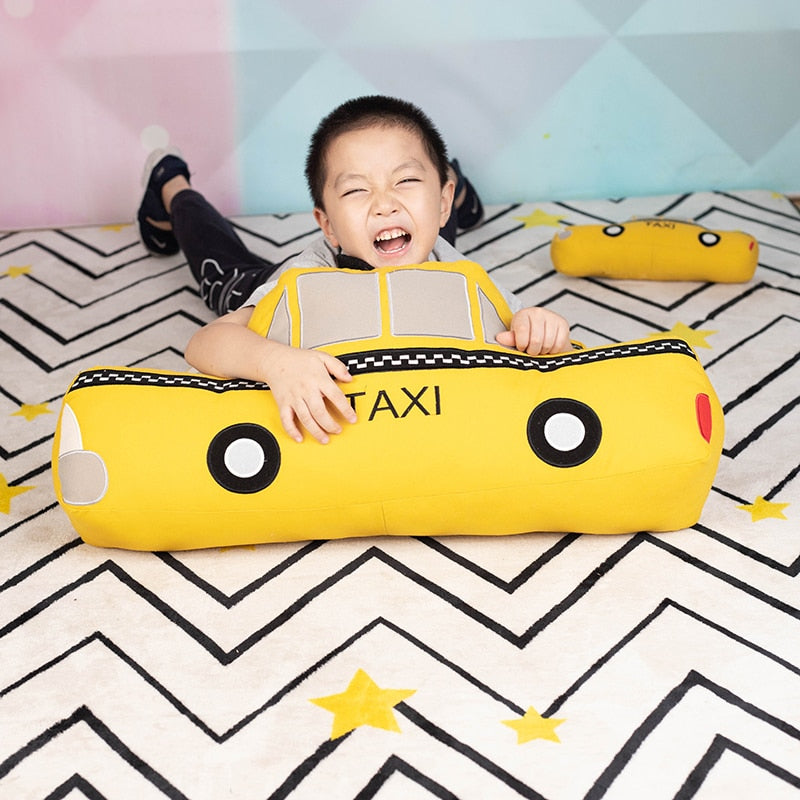 Yellow Taxi Pillow Soft Stuffed Plush Toy