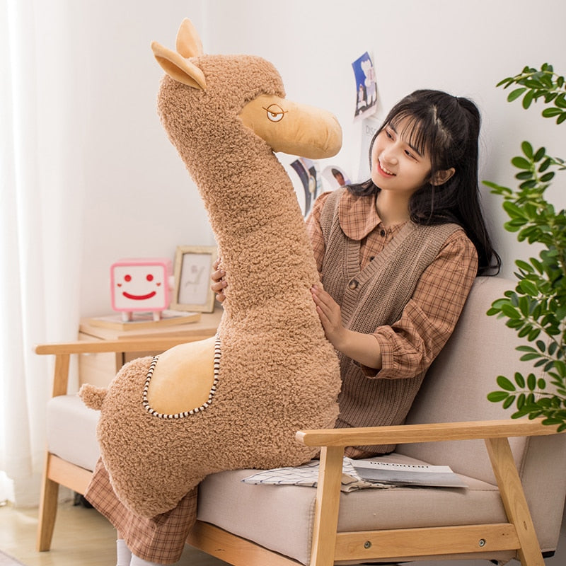 Large Brown Alpaca Soft Stuffed Plush Toy