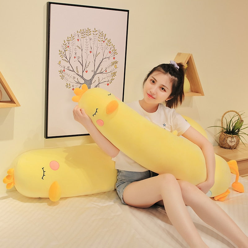 Giant Sleepy Chicken Body Pillow Soft Stuffed Plush Toy