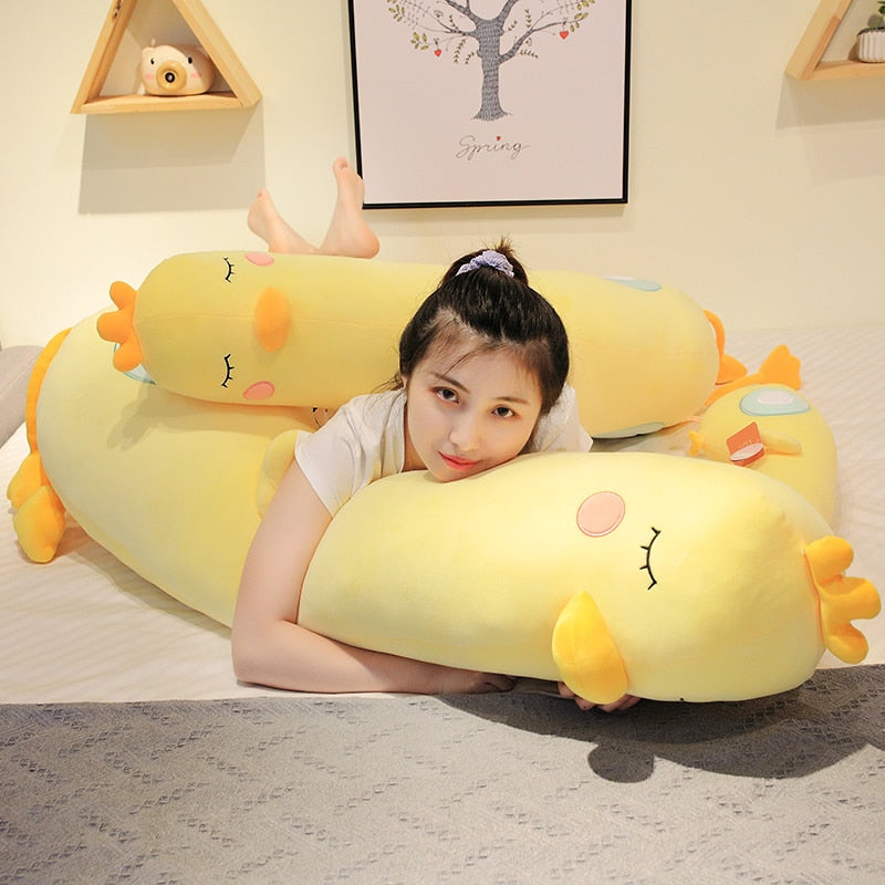 Giant Sleepy Chicken Body Pillow Soft Stuffed Plush Toy