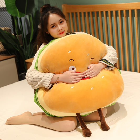 Hamburger Macaron Pillow Soft Stuffed Plush Cushion Toy