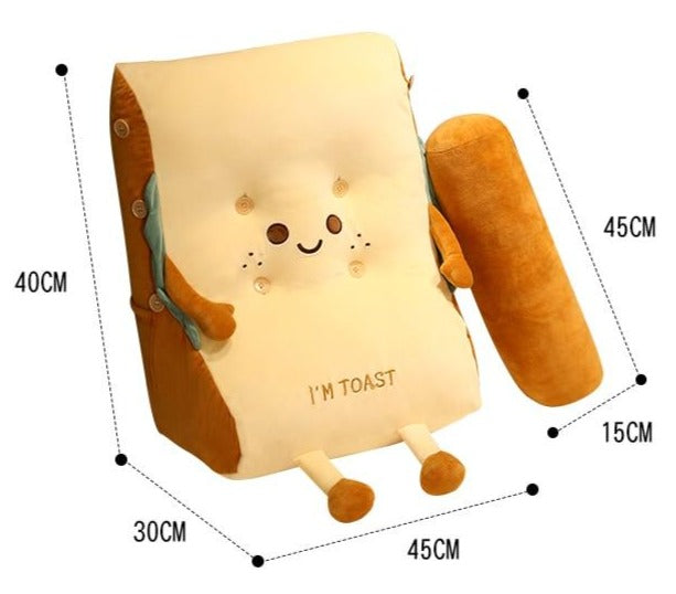 Toast Bread Slice Realistic Soft Velvet Foam Pillow Seat Cushion