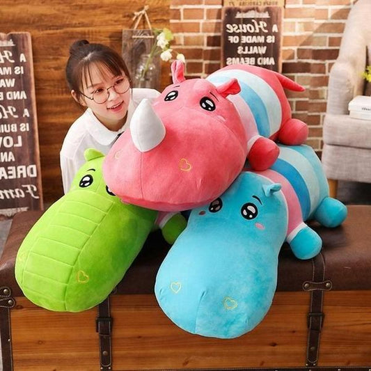 Cute Hippo Rhino Croc Soft Stuffed Plush Pillow Toy